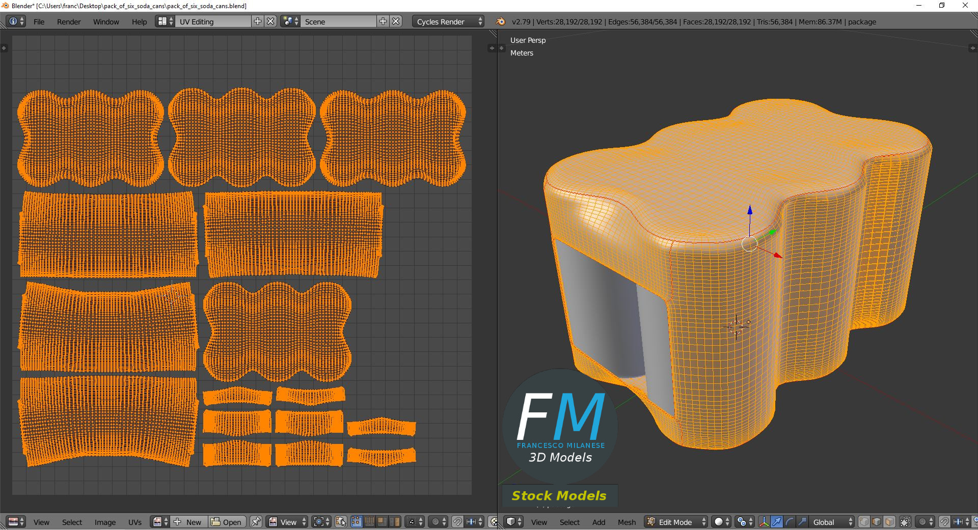 3D-Modell - Sechserpack Getränkedosen - 10