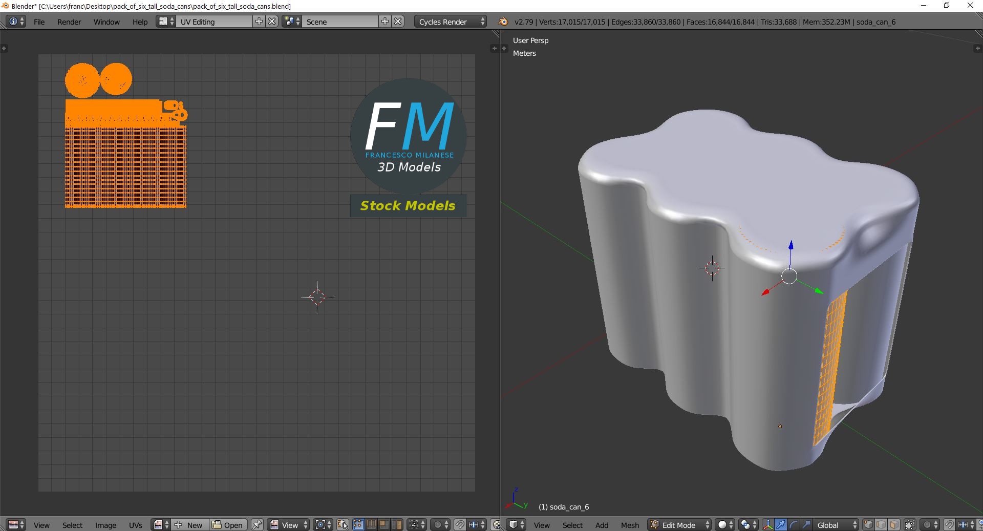 3D-Modell - Sechserpack Hohe Getränkedosen - 10