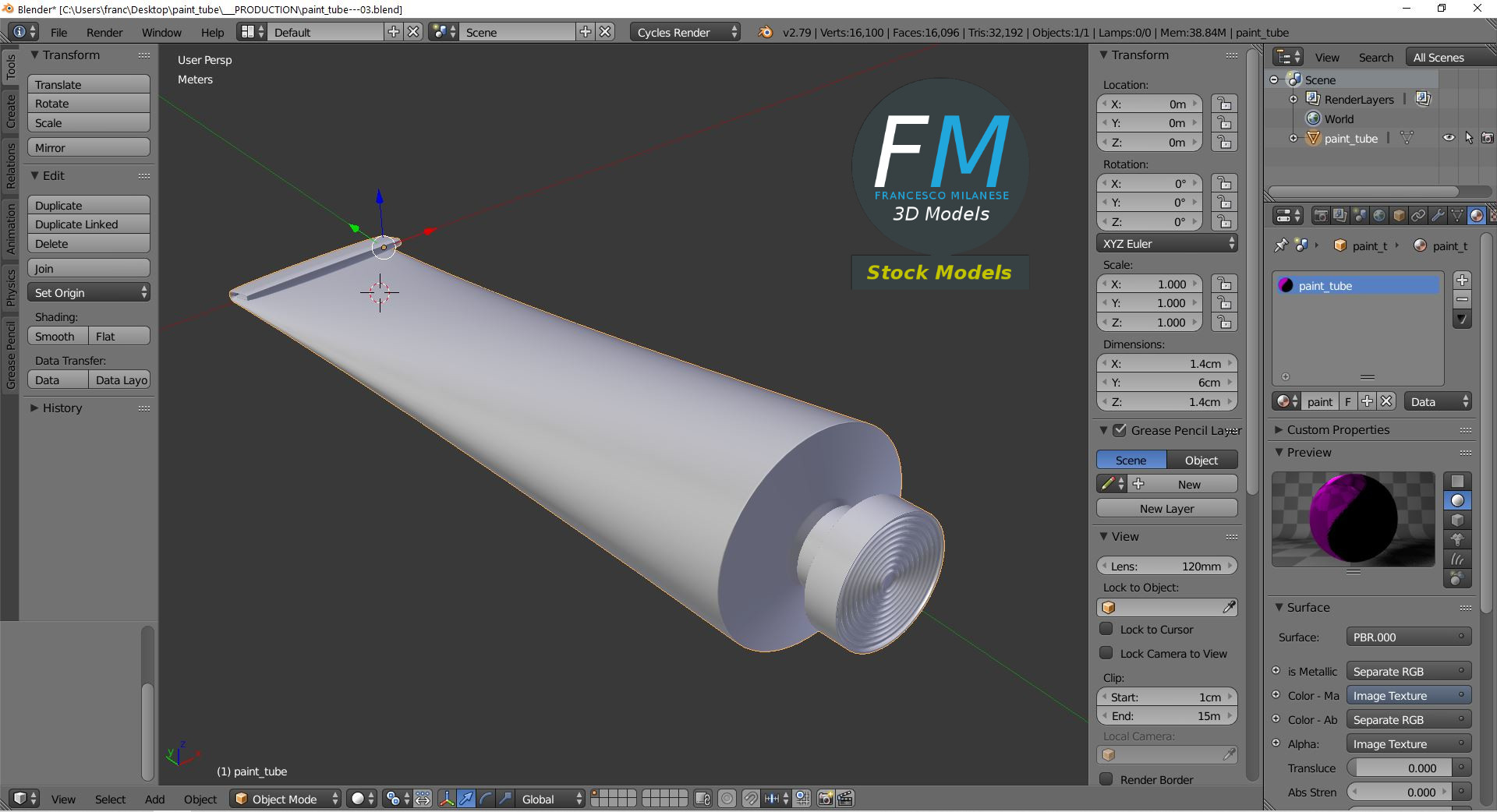 3D-Modell - Farbtube - 09