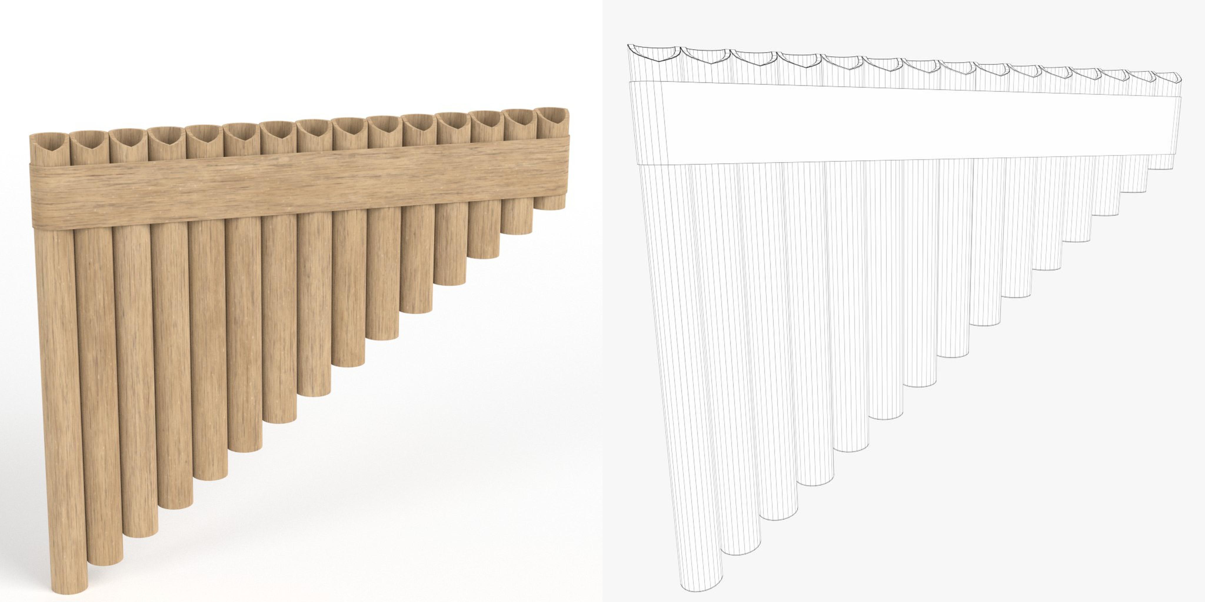 3D-Modell - Panflöte