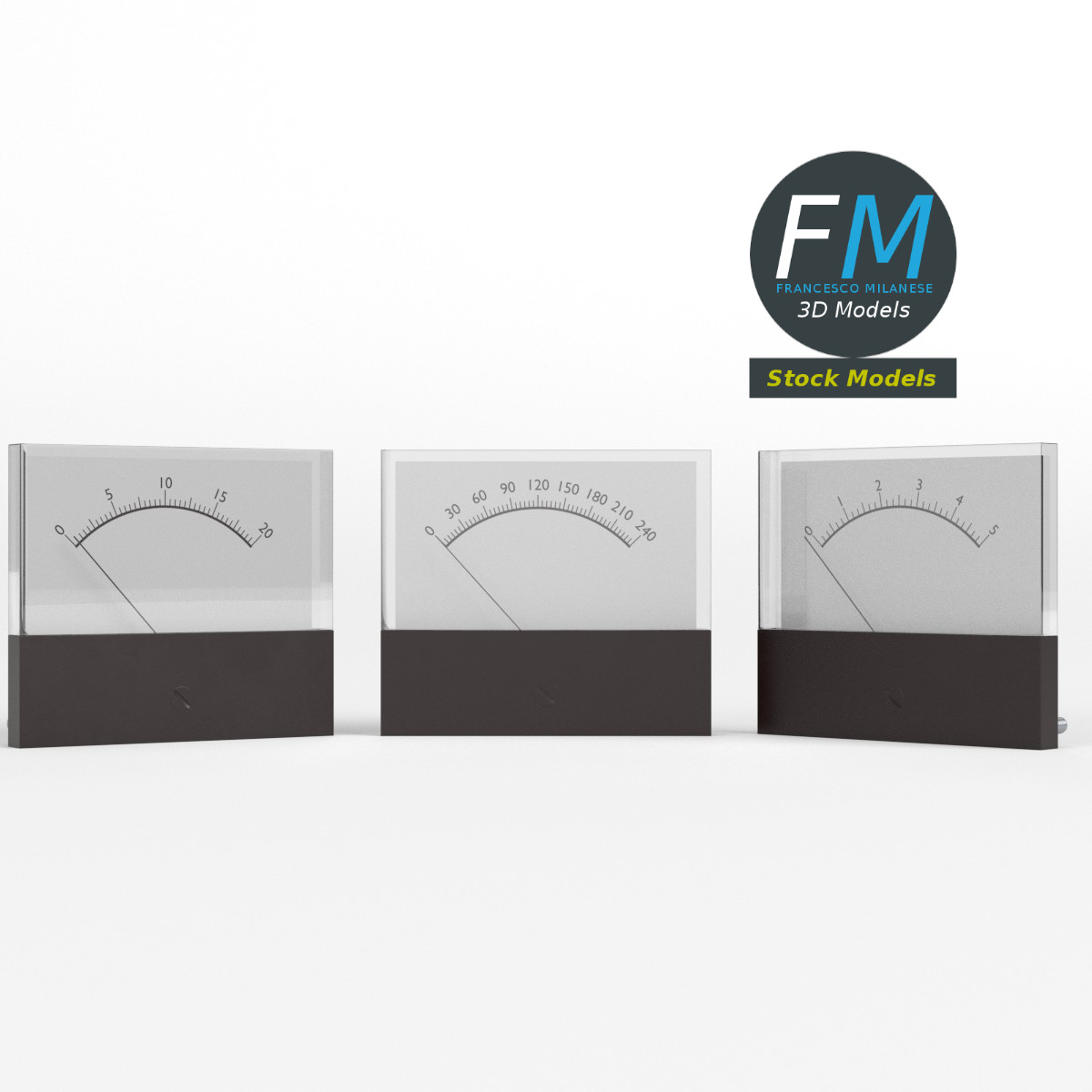 3D-Modell - Analoge Einbau-Voltmeter - 03
