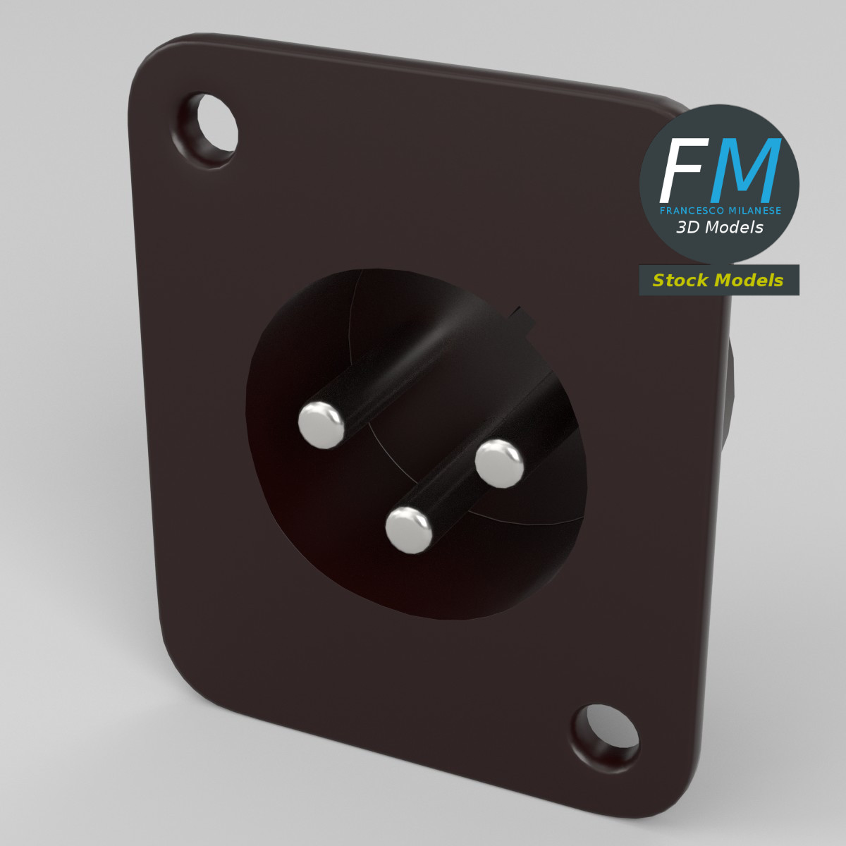 3D-Modell - XLR-Einbaustecker - 02