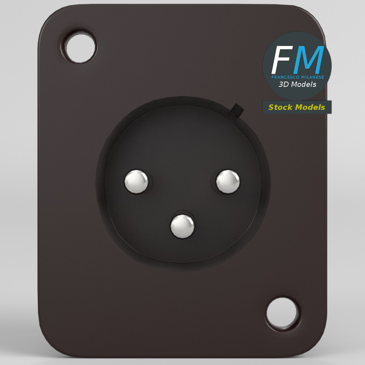3D-Modell - XLR-Einbaustecker - 03