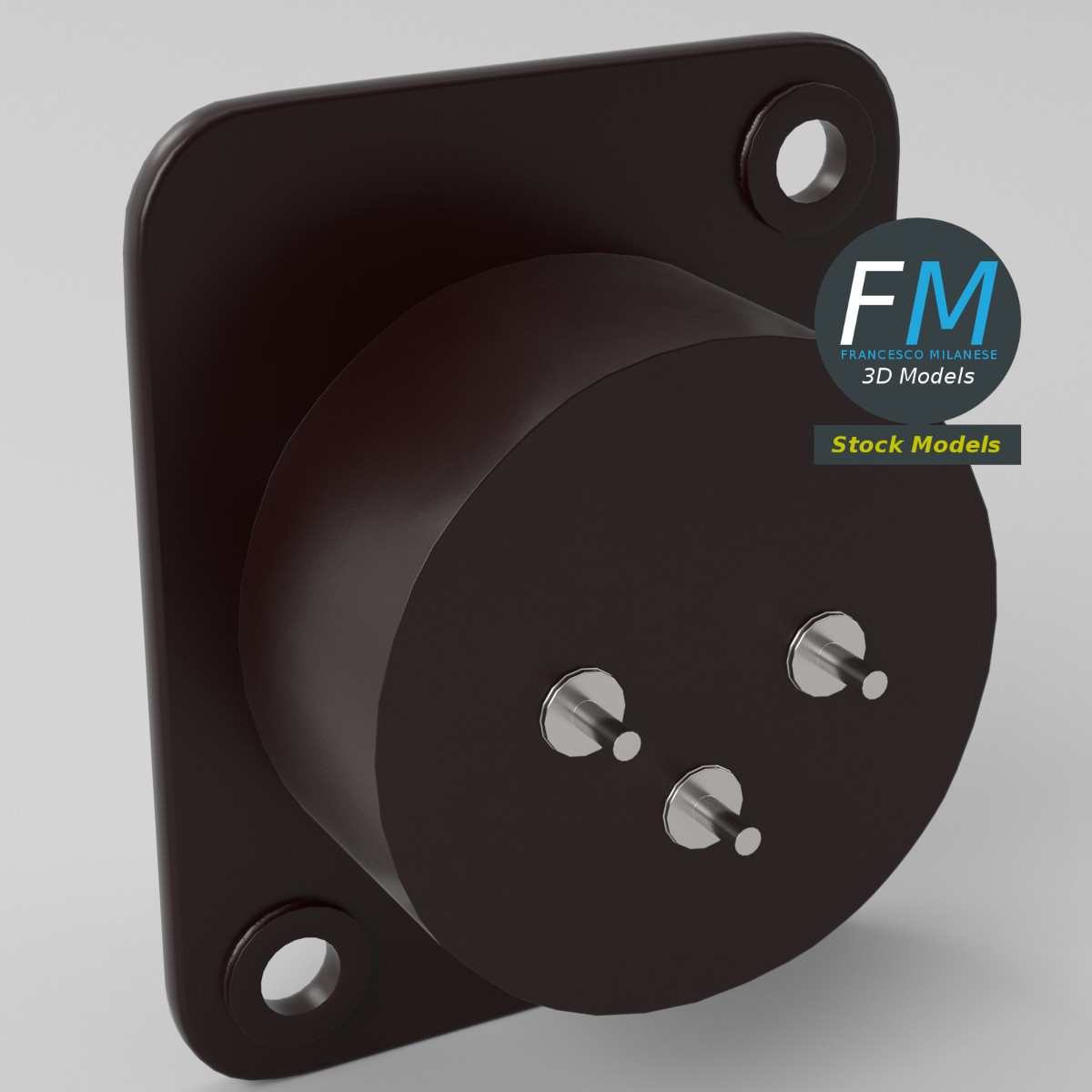 3D-Modell - XLR-Einbaustecker - 05