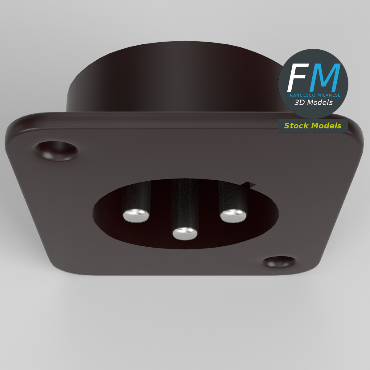 3D-Modell - XLR-Einbaustecker - 06