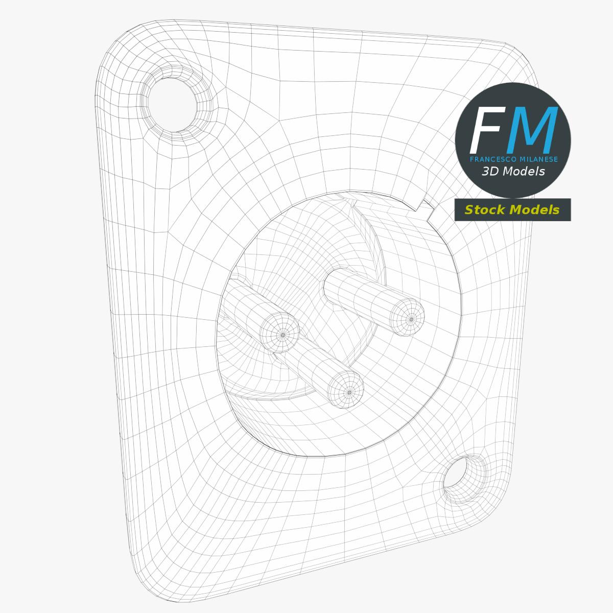 3D-Modell - XLR-Einbaustecker - 07