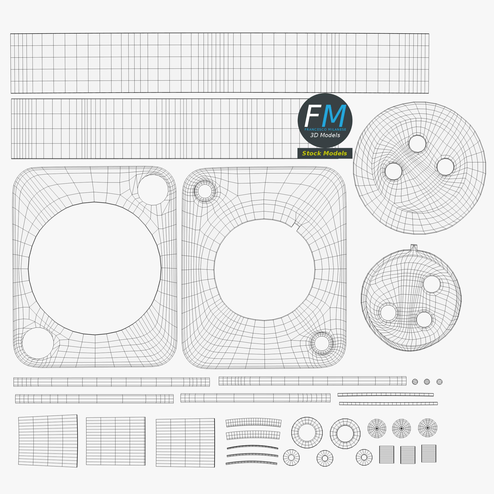 3D-Modell - XLR-Einbaustecker - 11 3D-Modell - XLR-Einbaustecker - 11