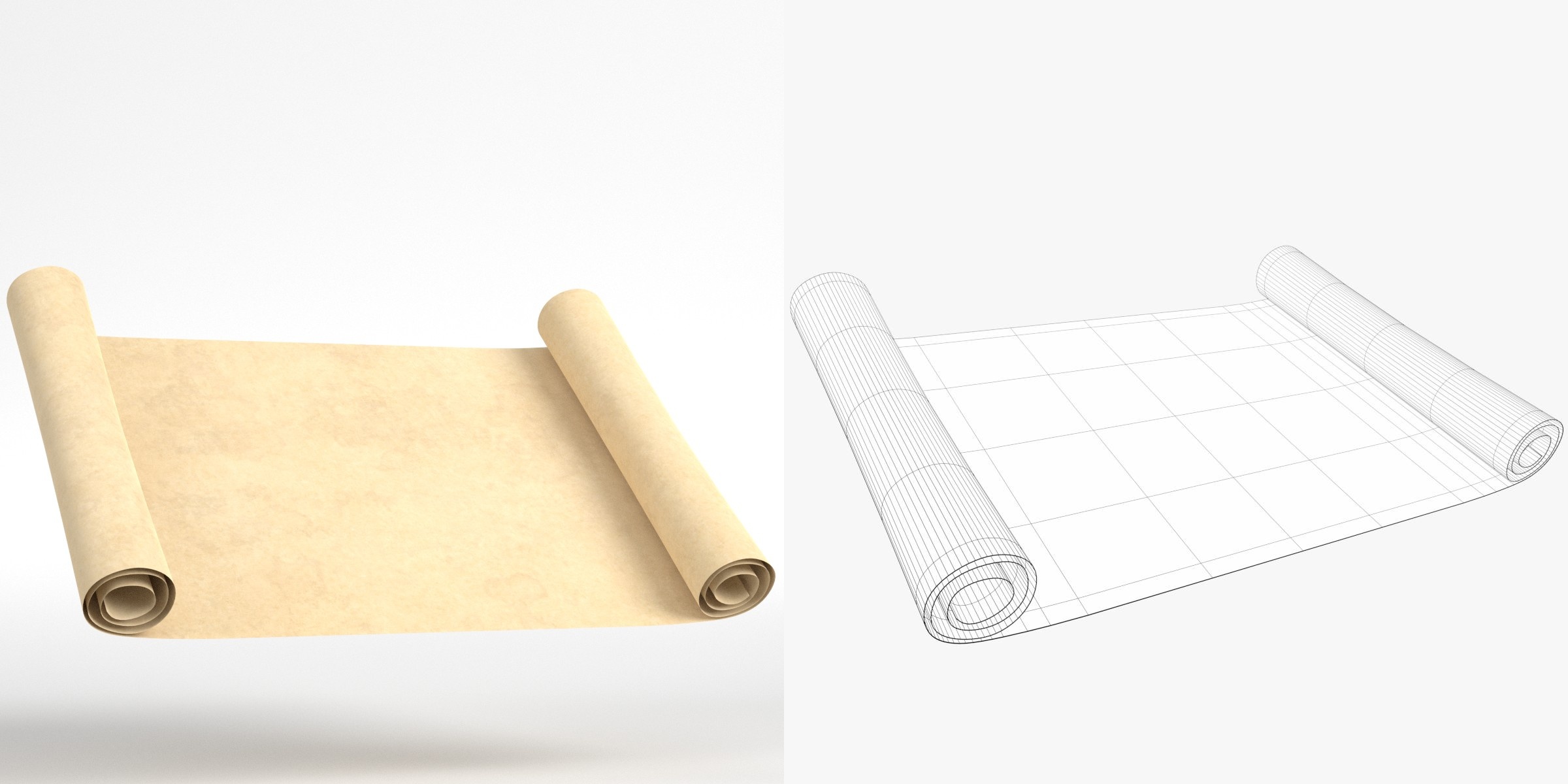 3D-Modell - Papierrolle