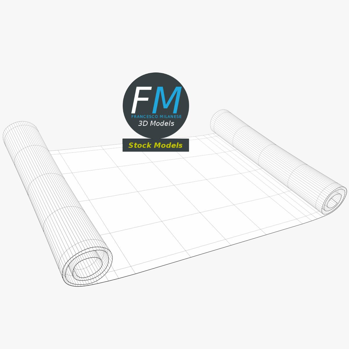 3D-Modell - Papierrolle - 07