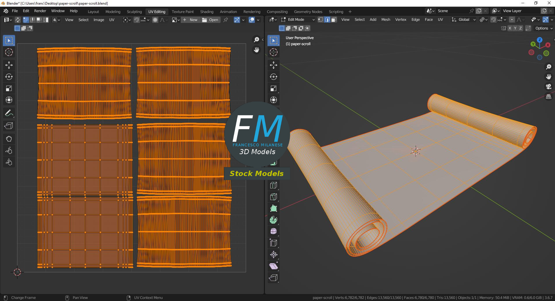 3D-Modell - Papierrolle - 10