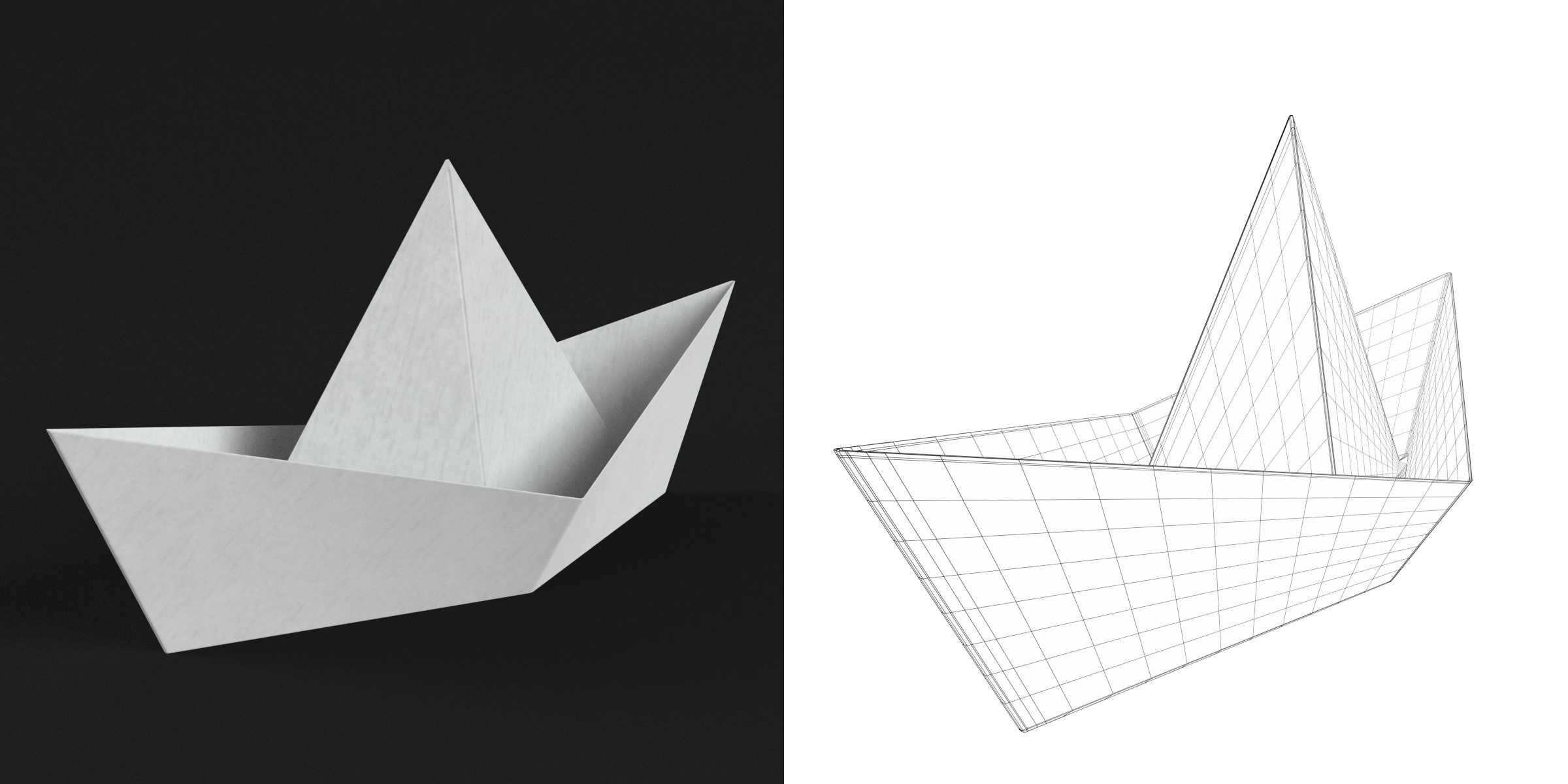 3D-Modell - Papierboot