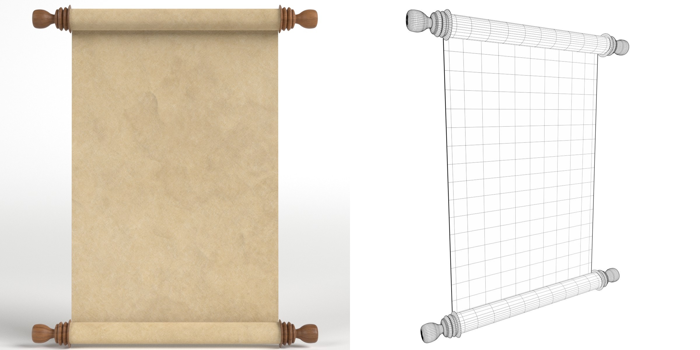 3D-Modell - Pergamentrolle