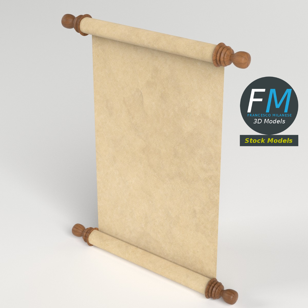 3D-Modell - Pergamentrolle - 02