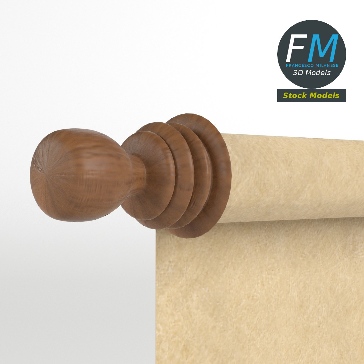 3D-Modell - Pergamentrolle - 03