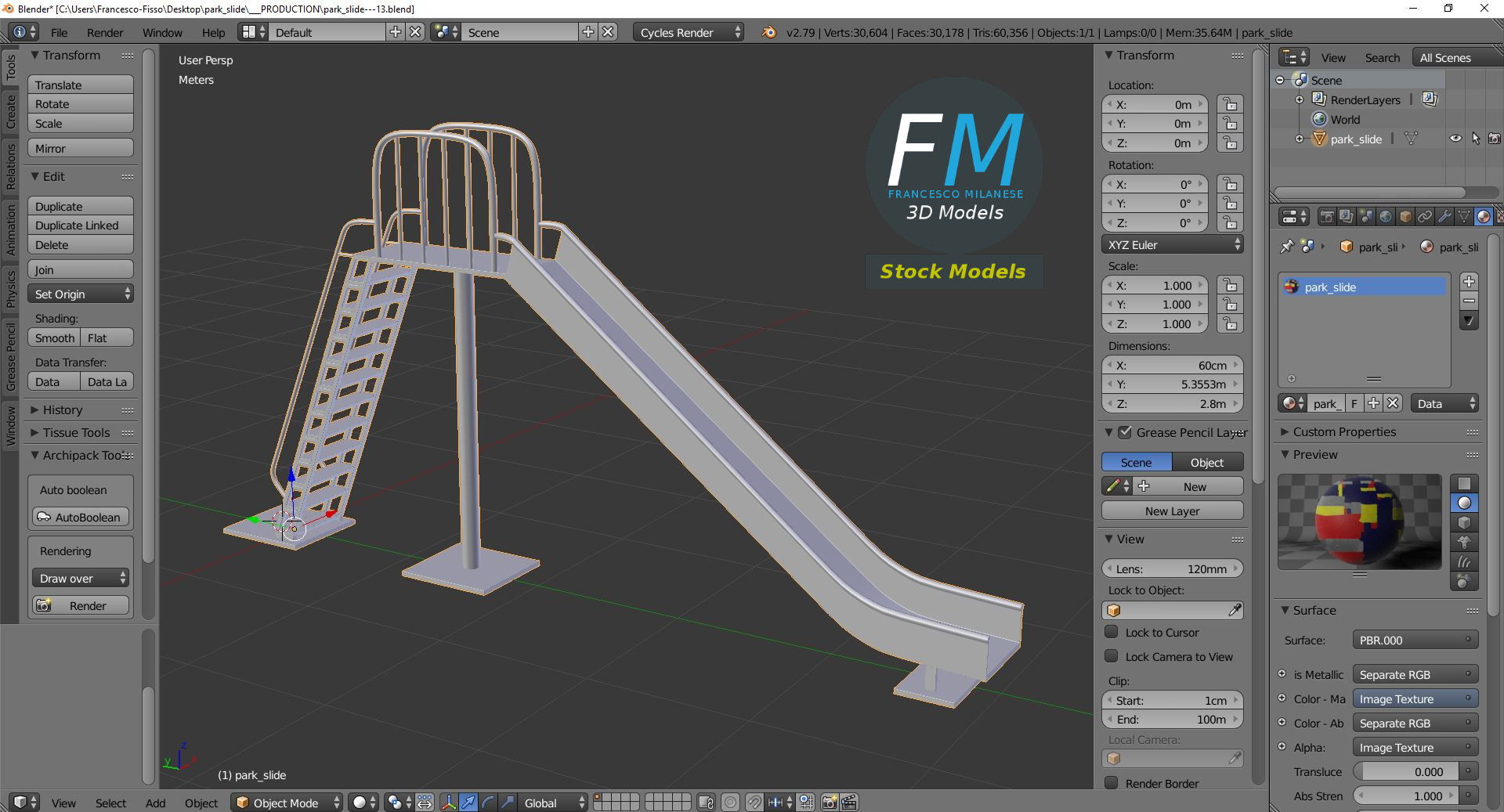 3D-Modell - Parkrutsche - 09