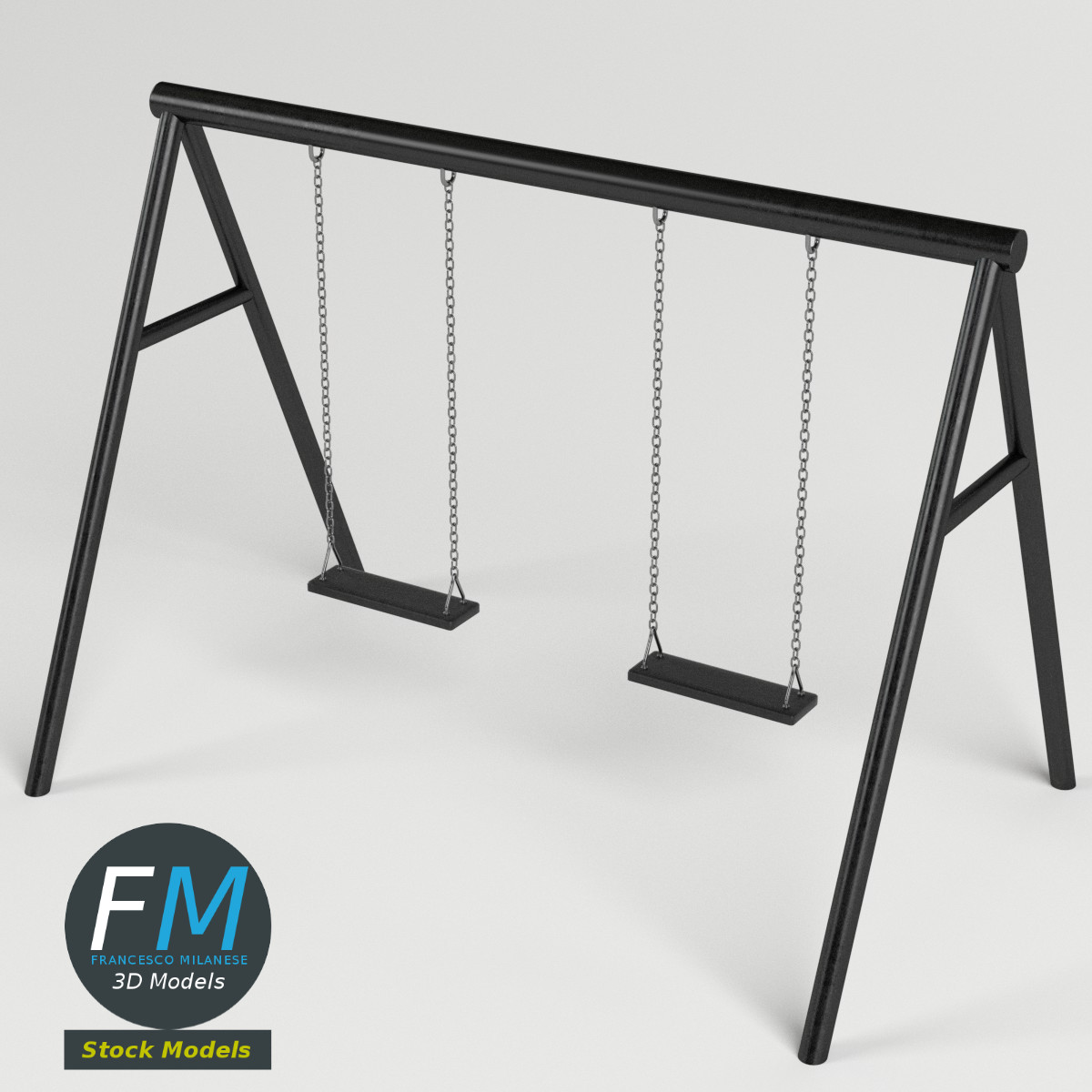 3D-Modell - Doppelte Parkschaukel - 02