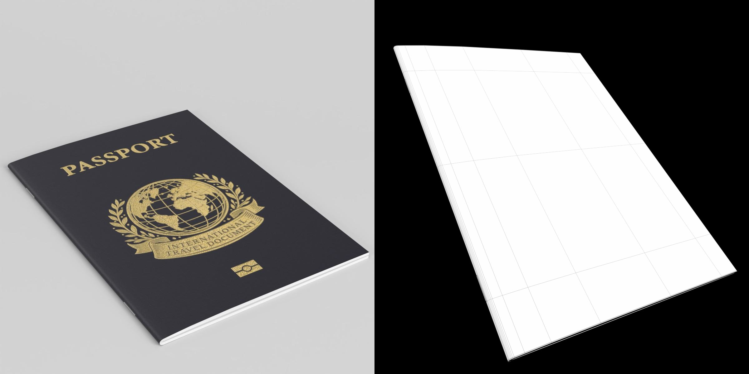3D-Modell - Internationaler Reisepass