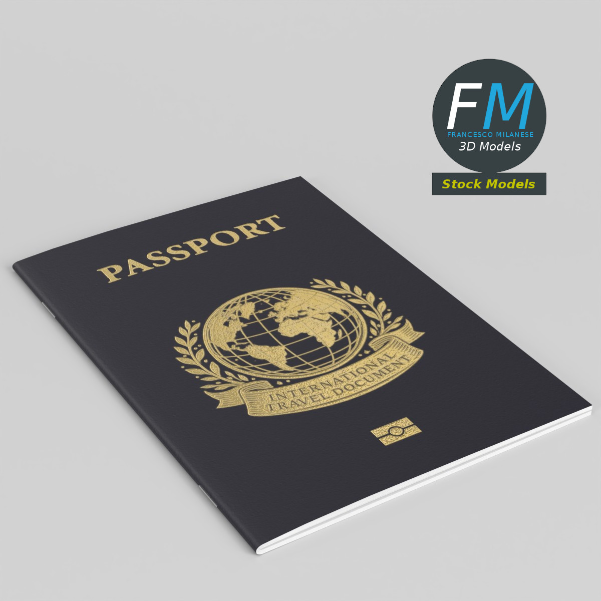 3D-Modell - Internationaler Reisepass - 01