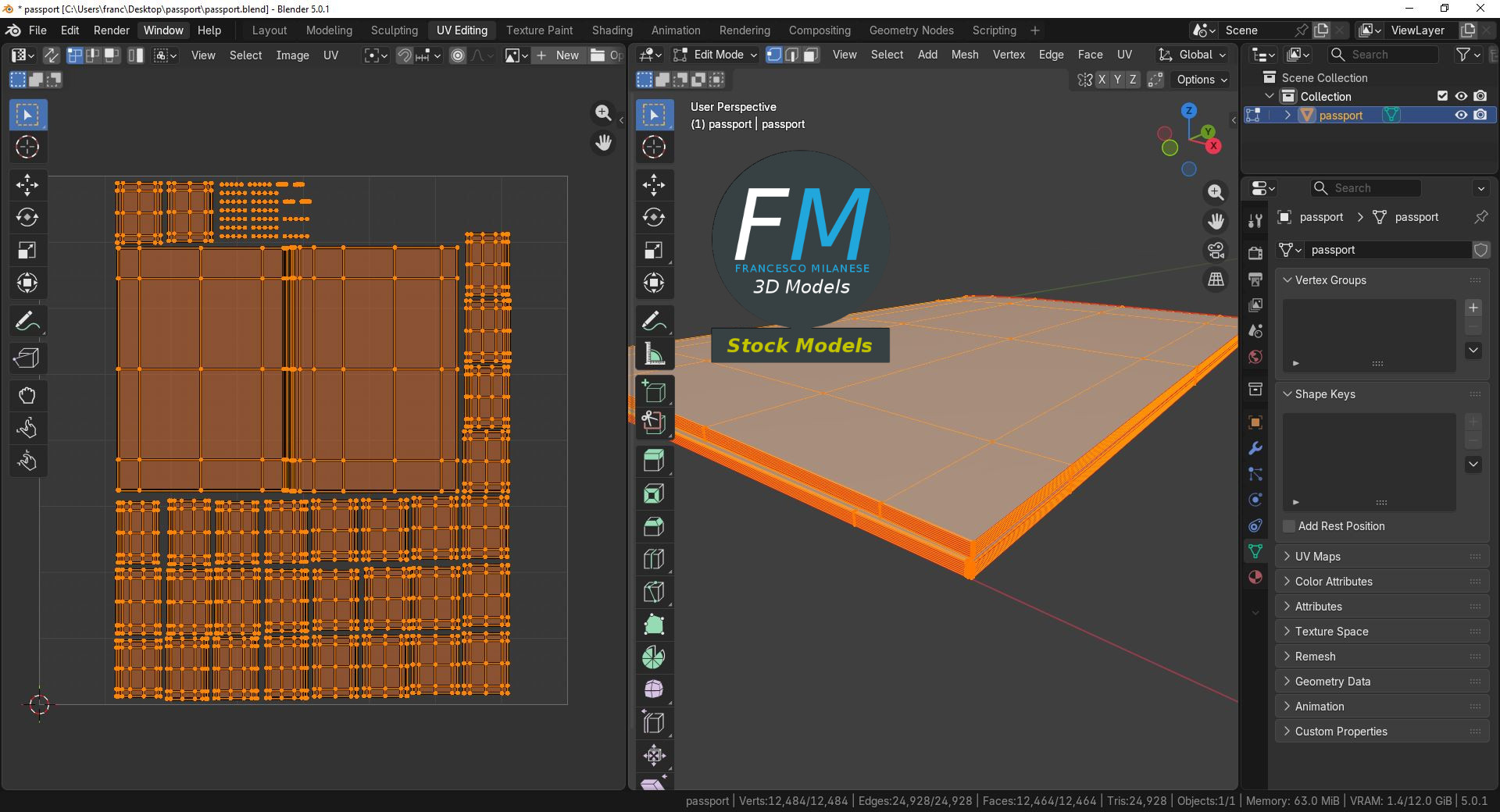 3D-Modell - Internationaler Reisepass - 10