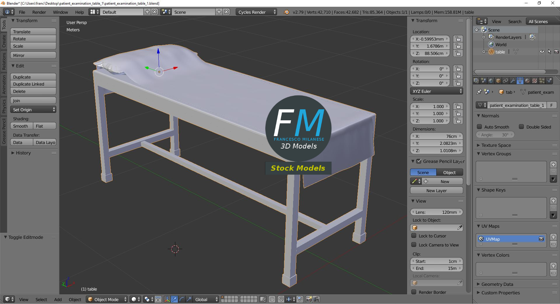 3D-Modell - Patienten-Untersuchungsliege - 09