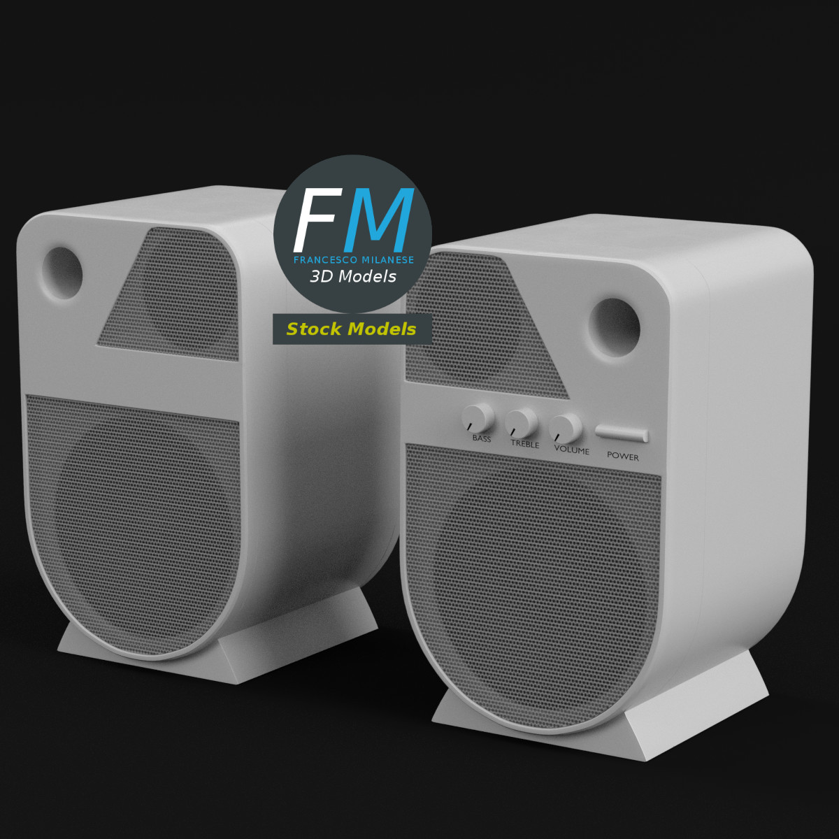 3D-Modell - PC-Lautsprecher - 01