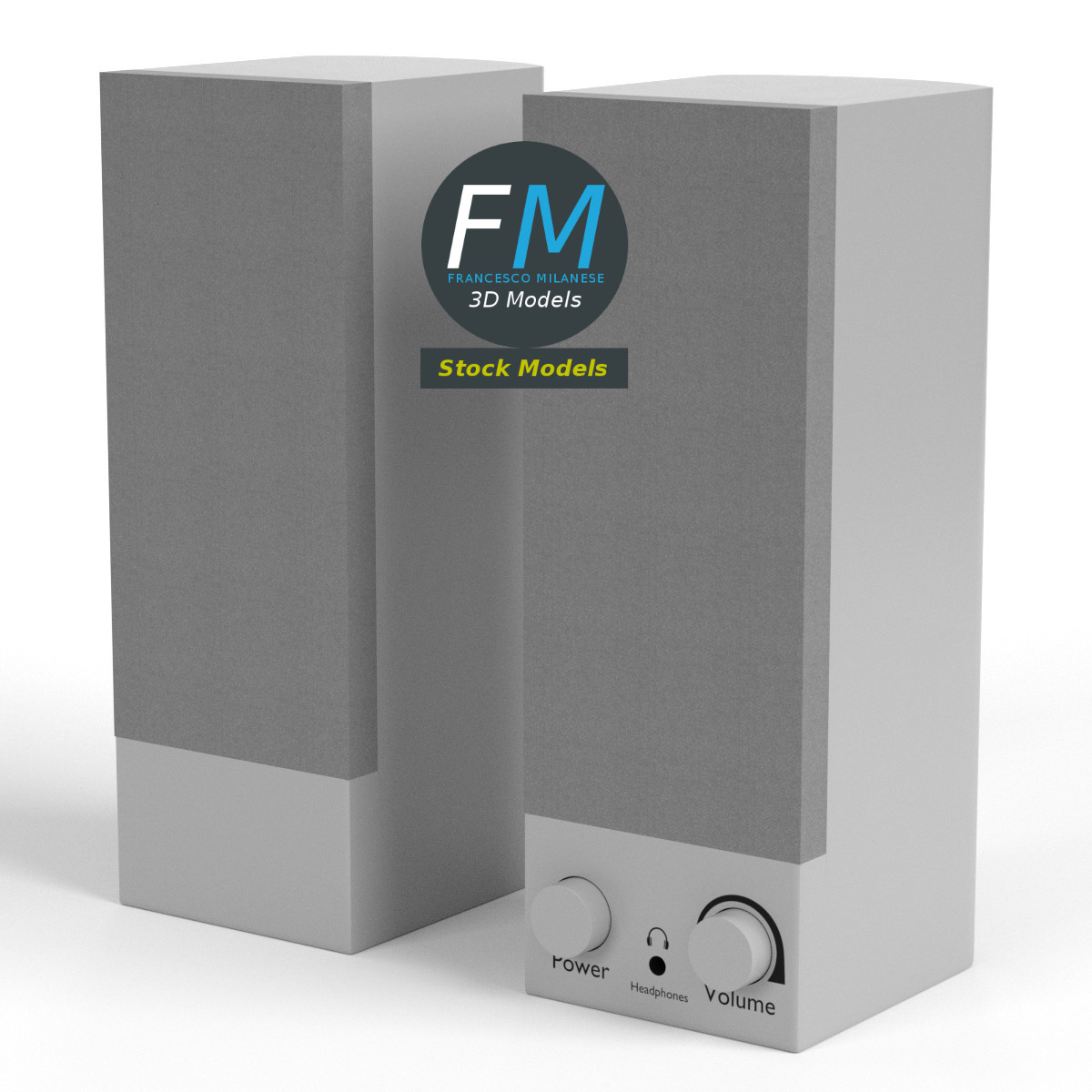 3D-Modell - PC-Lautsprecher - 01