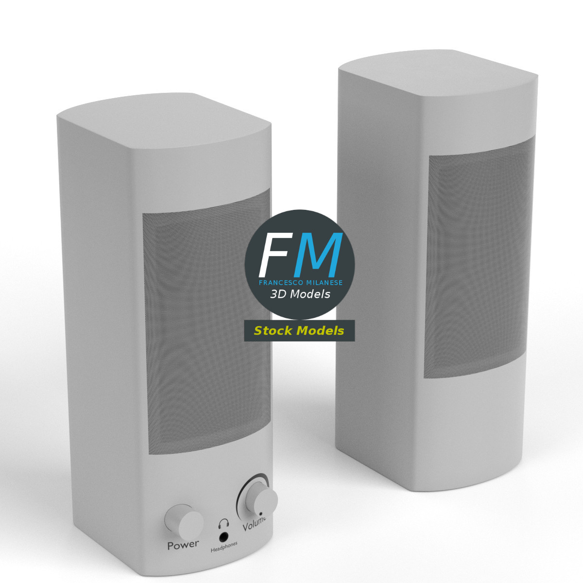 3D-Modell - PC-Lautsprecher - 01