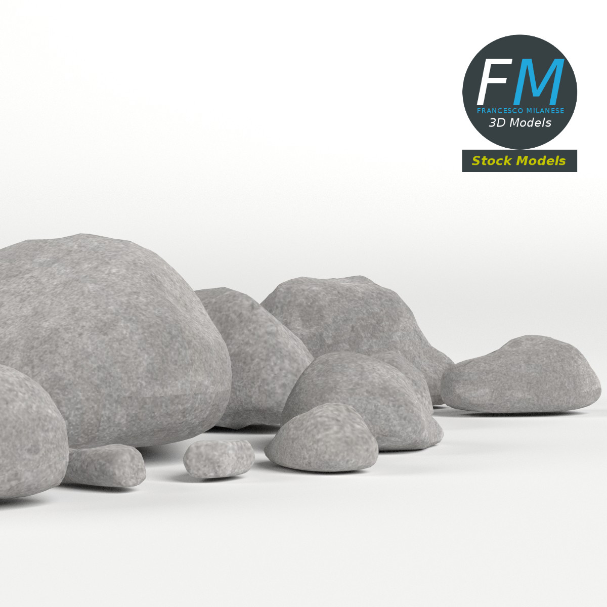 3D-Modell - Kiesel- und Steinset - 04
