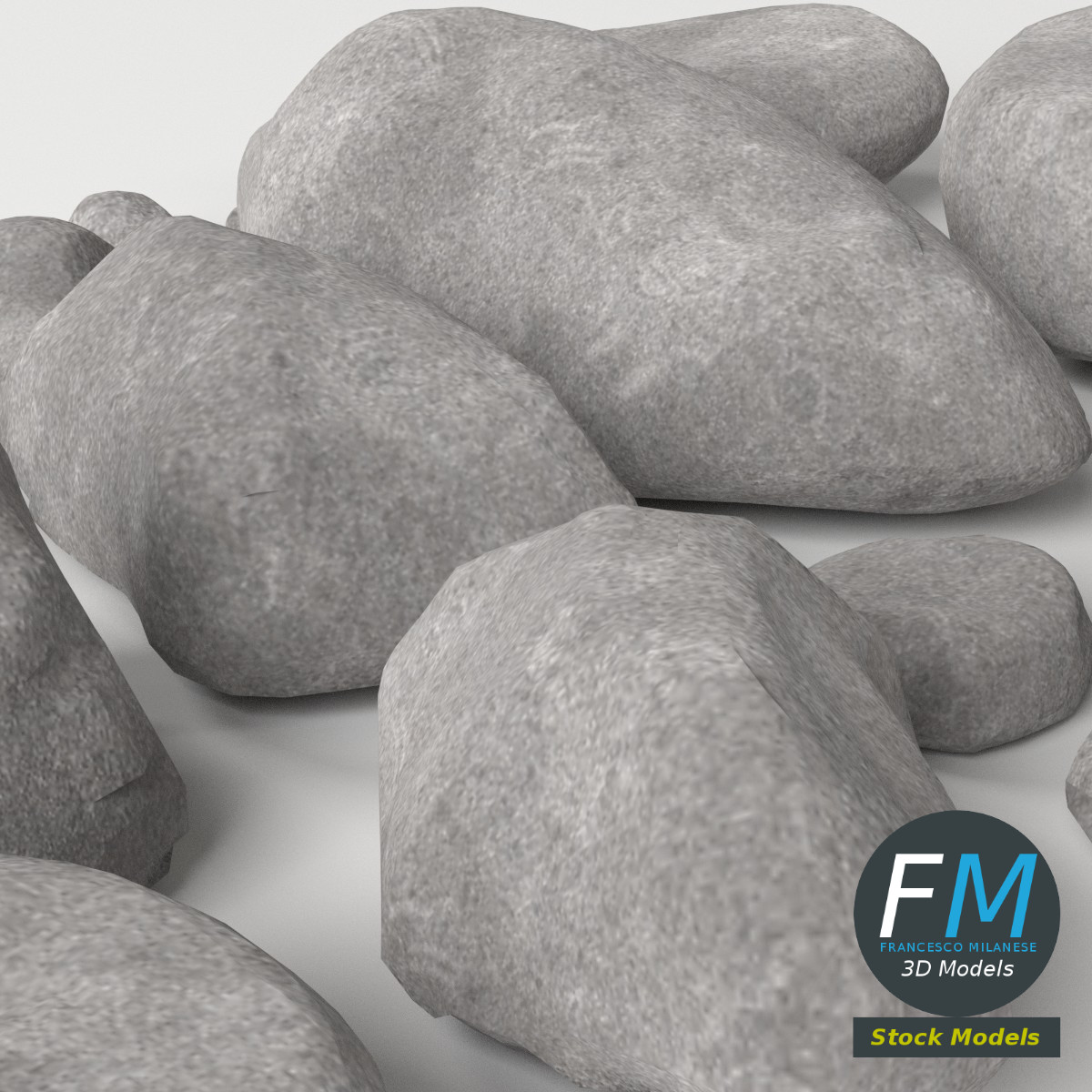 3D-Modell - Kiesel- und Steinset - 05