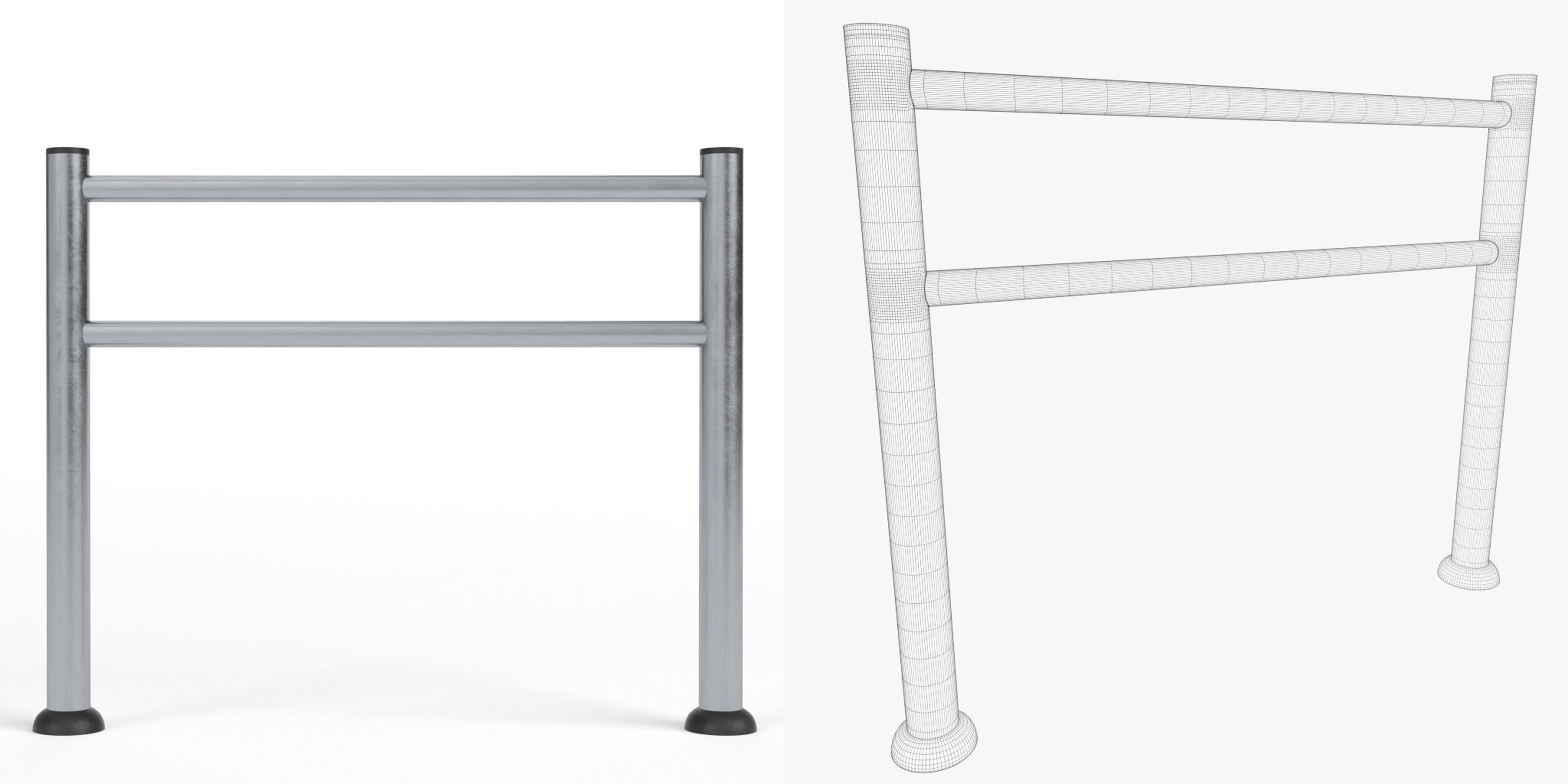 3D-Modell - Fußgängerweg-Absperrung