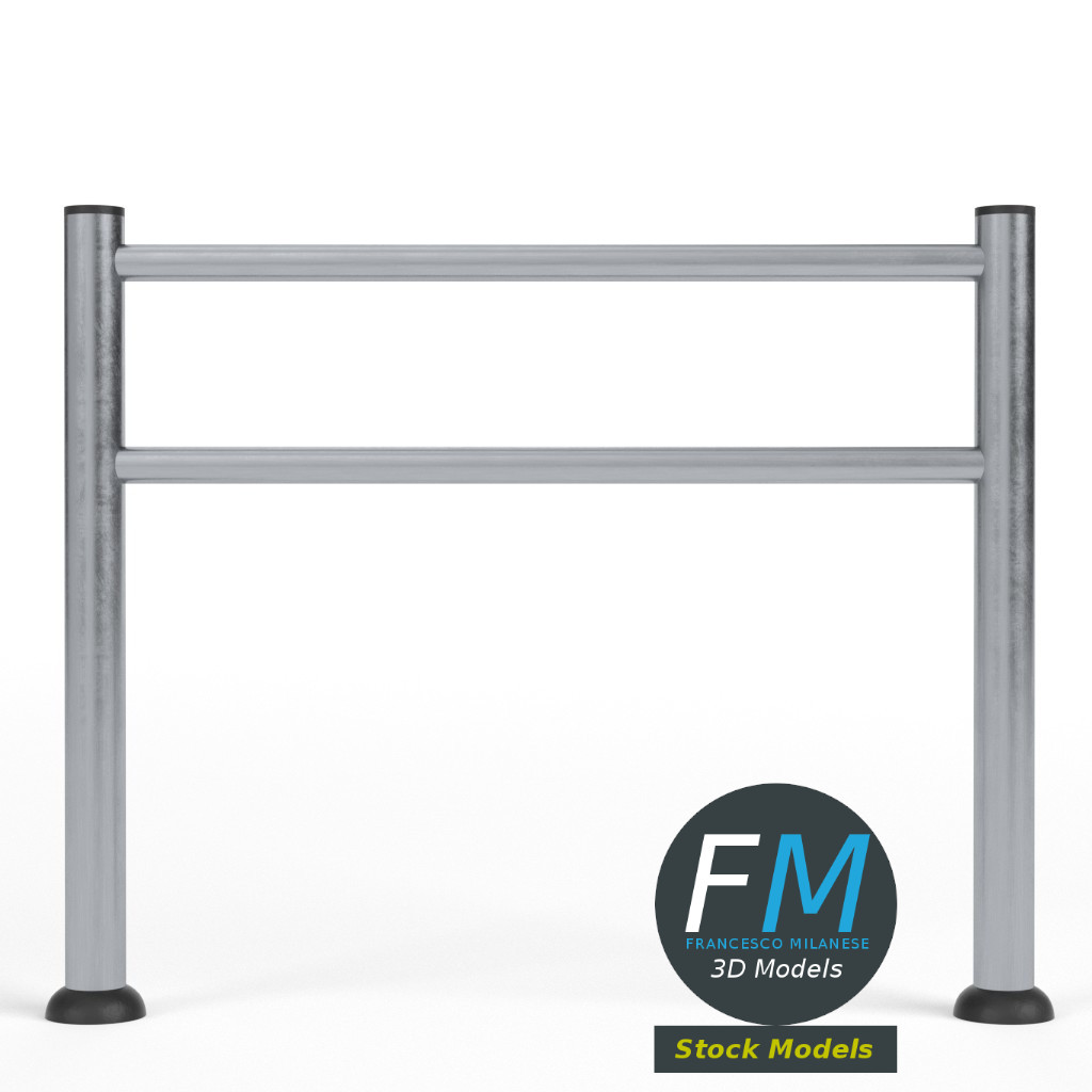 3D-Modell - Fußgängerweg-Absperrung - 01