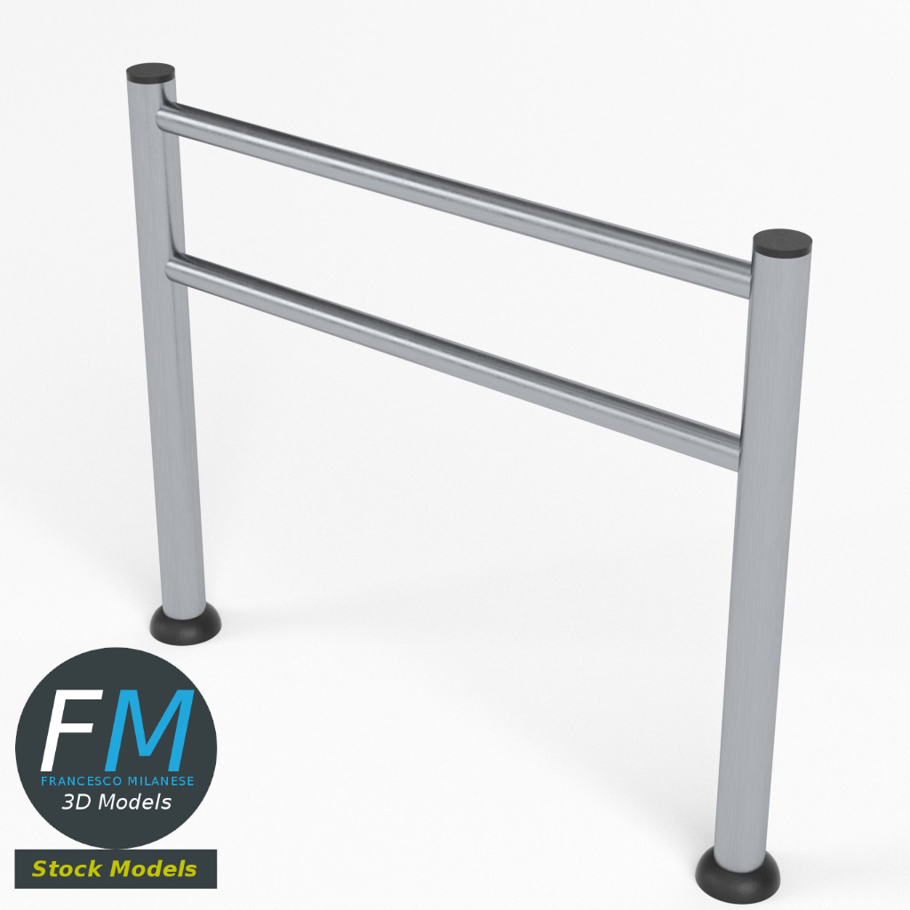 3D-Modell - Fußgängerweg-Absperrung - 02