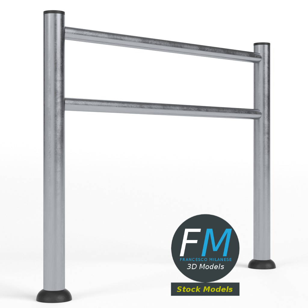 3D-Modell - Fußgängerweg-Absperrung - 03