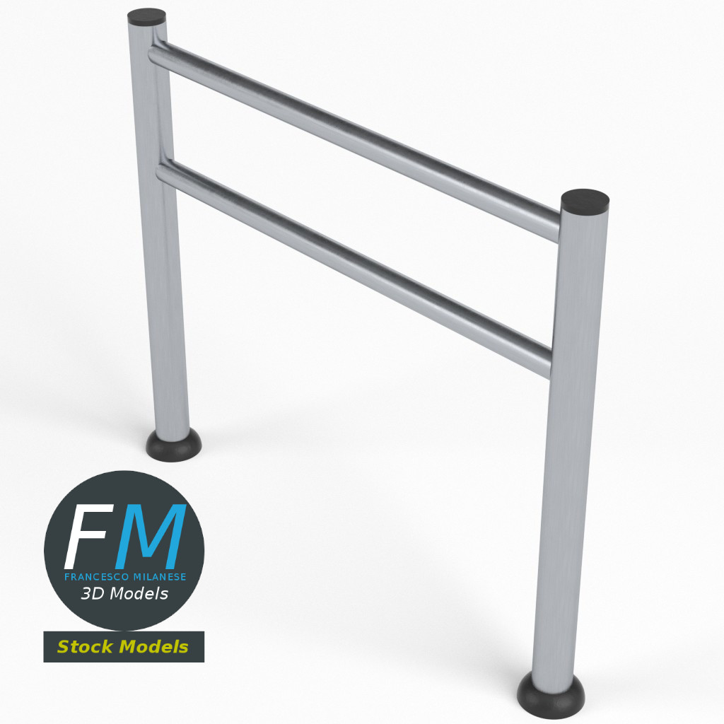 3D-Modell - Fußgängerweg-Absperrung - 04