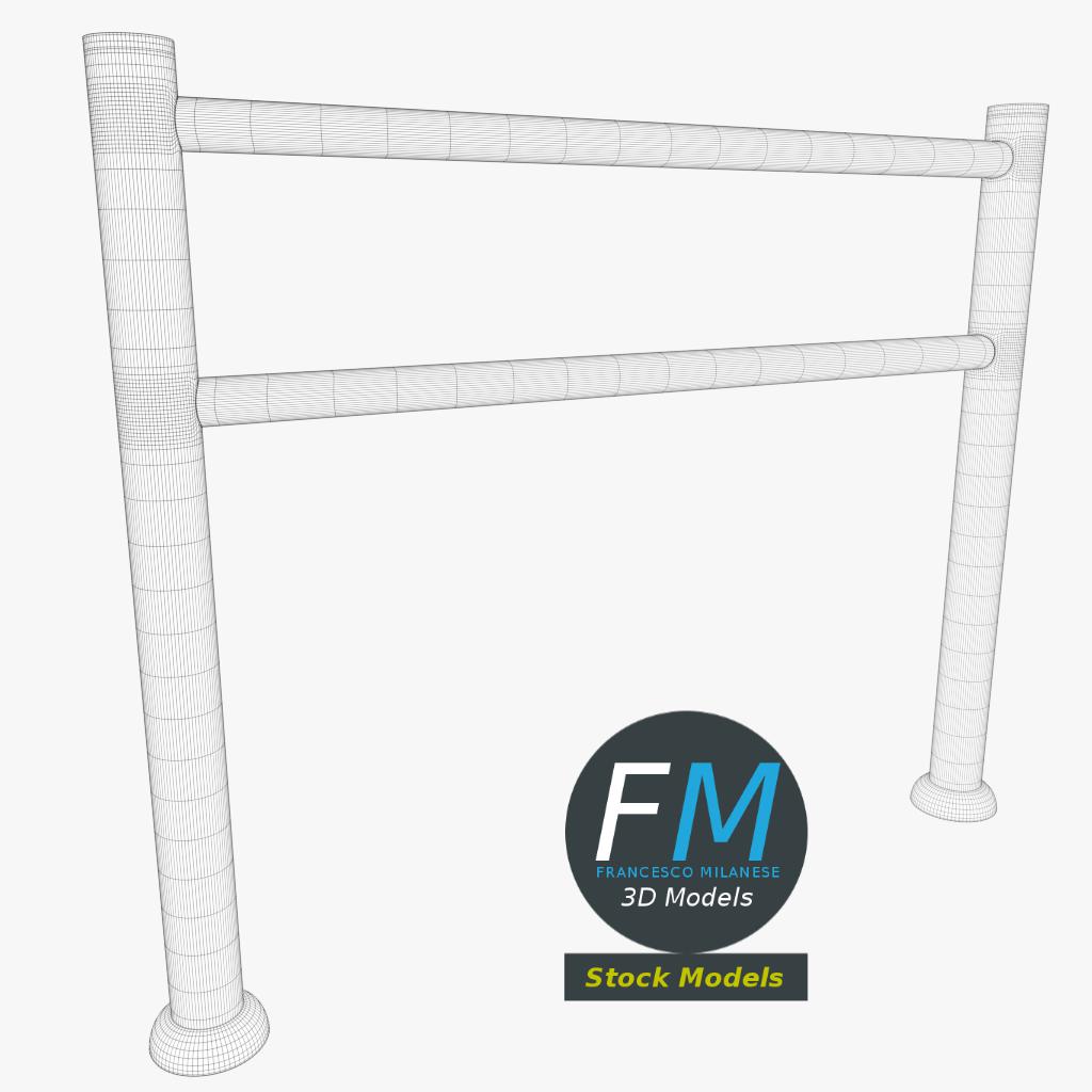 3D-Modell - Fußgängerweg-Absperrung - 07