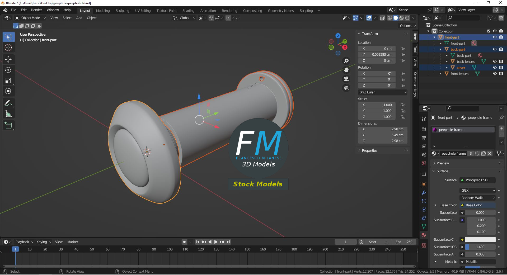 3D-Modell - Türspion - 09