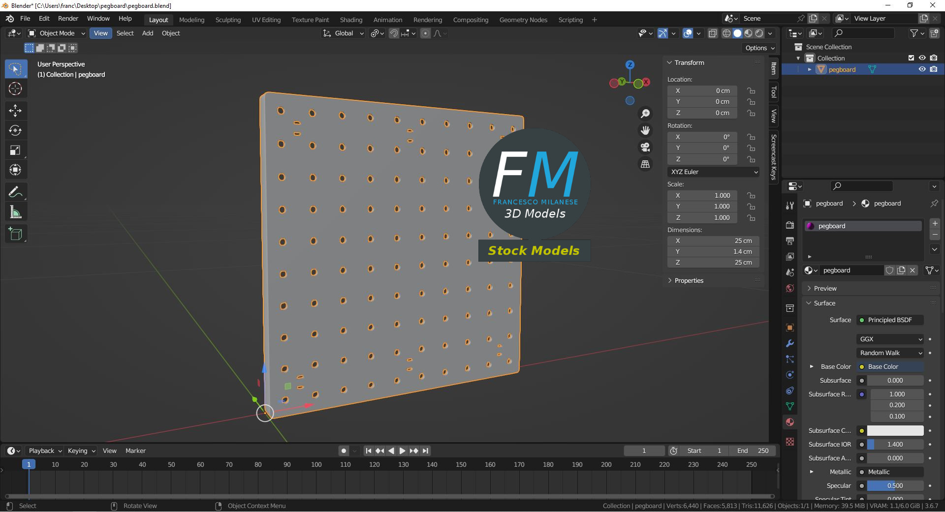 3D-Modell - Lochwand - 09