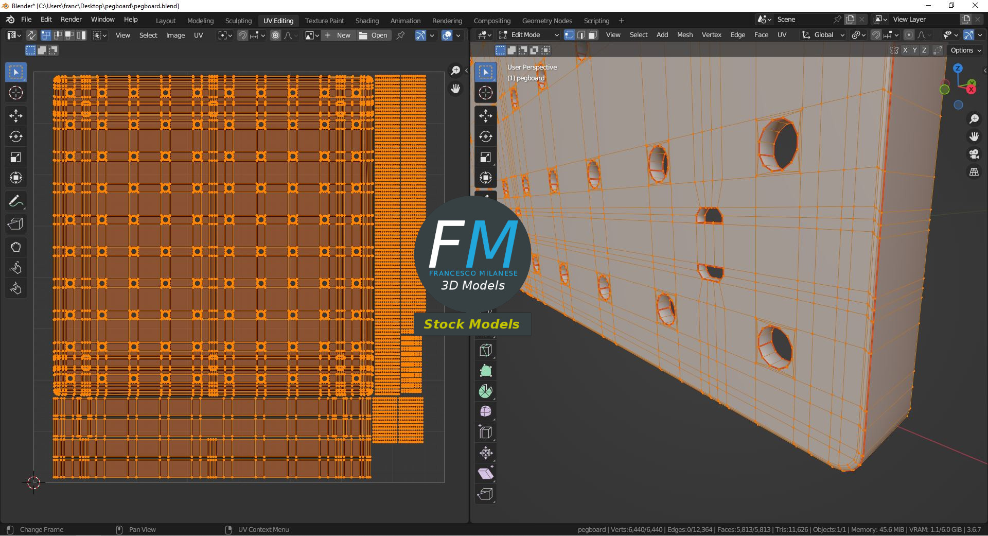 3D-Modell - Lochwand - 10