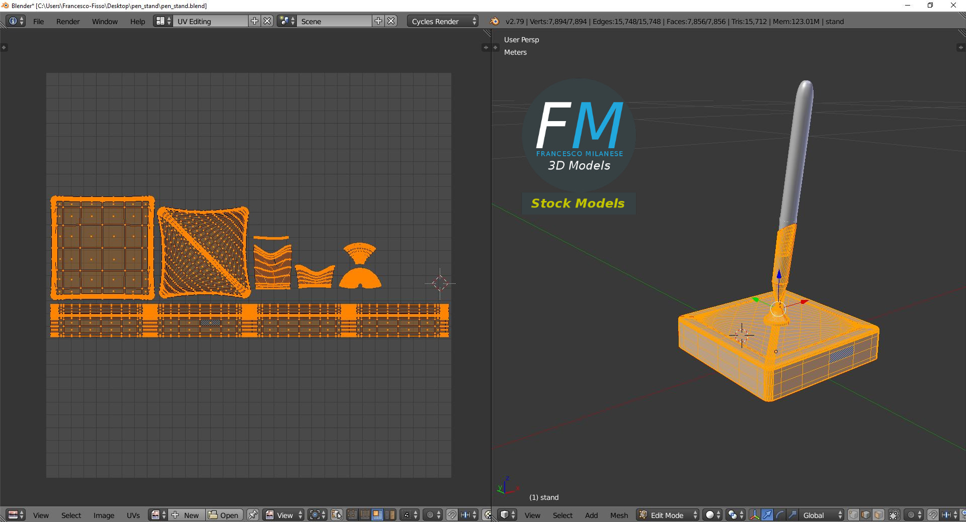 3D-Modell - Schreibtisch-Stifthalter - 10