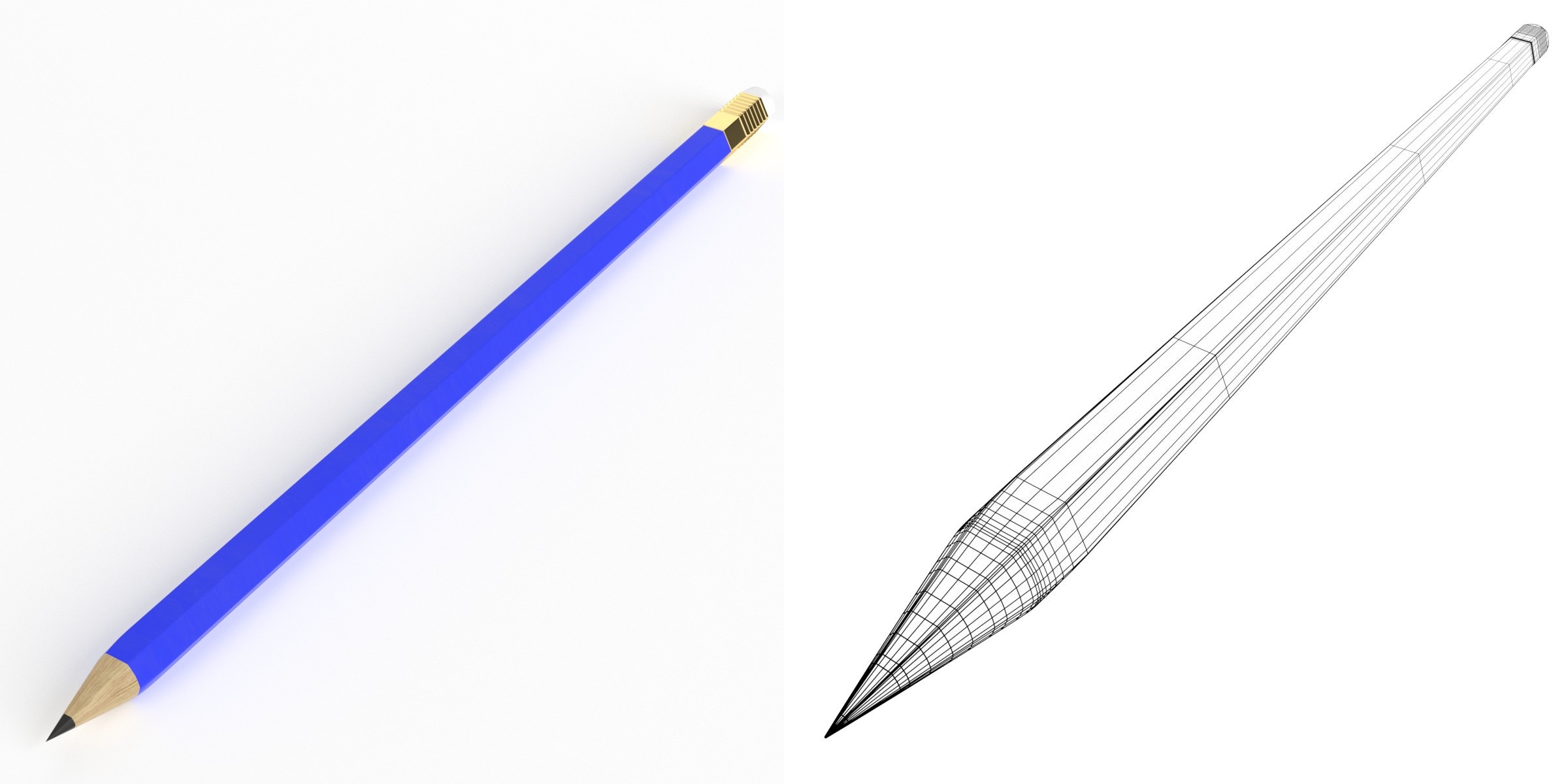 3D-Modell - Bleistift mit Radiergummi