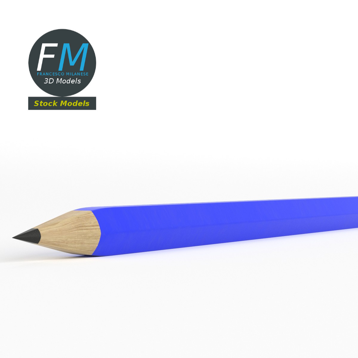 3D-Modell - Bleistift mit Radiergummi - 03