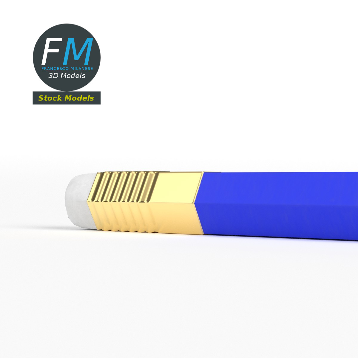 3D-Modell - Bleistift mit Radiergummi - 04
