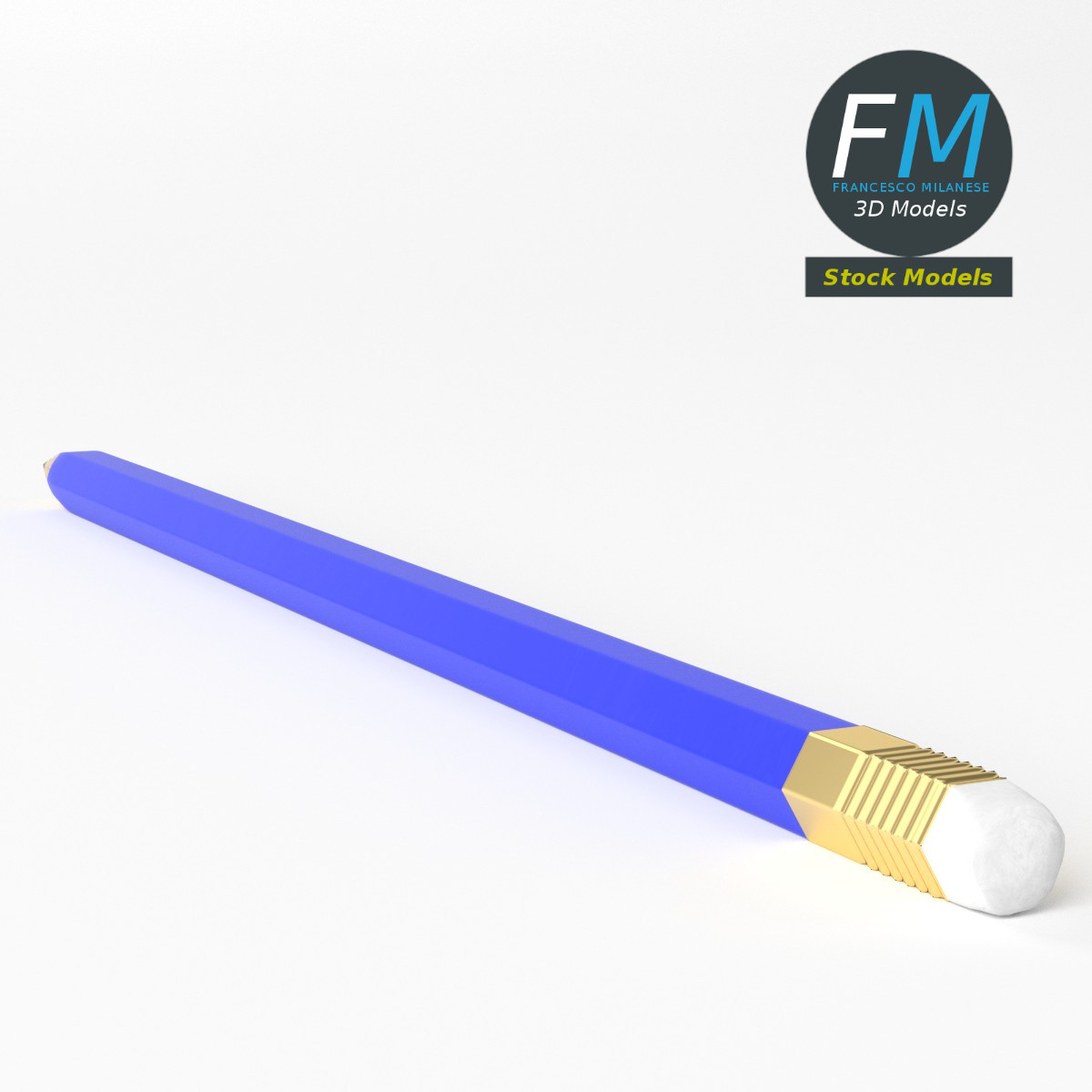 3D-Modell - Bleistift mit Radiergummi - 05