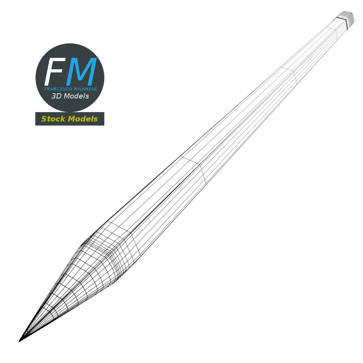 3D-Modell - Bleistift mit Radiergummi - 07