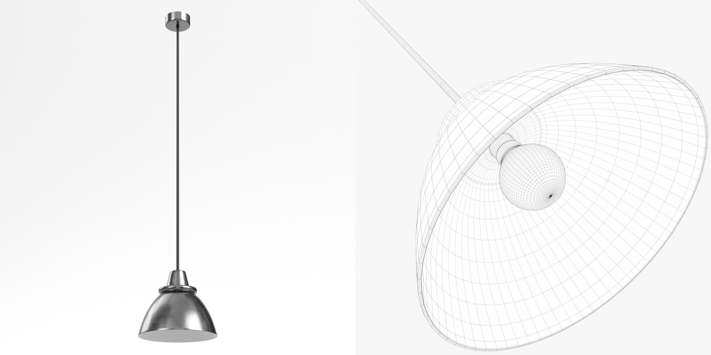 3D-Modell - Metall-Pendelleuchte