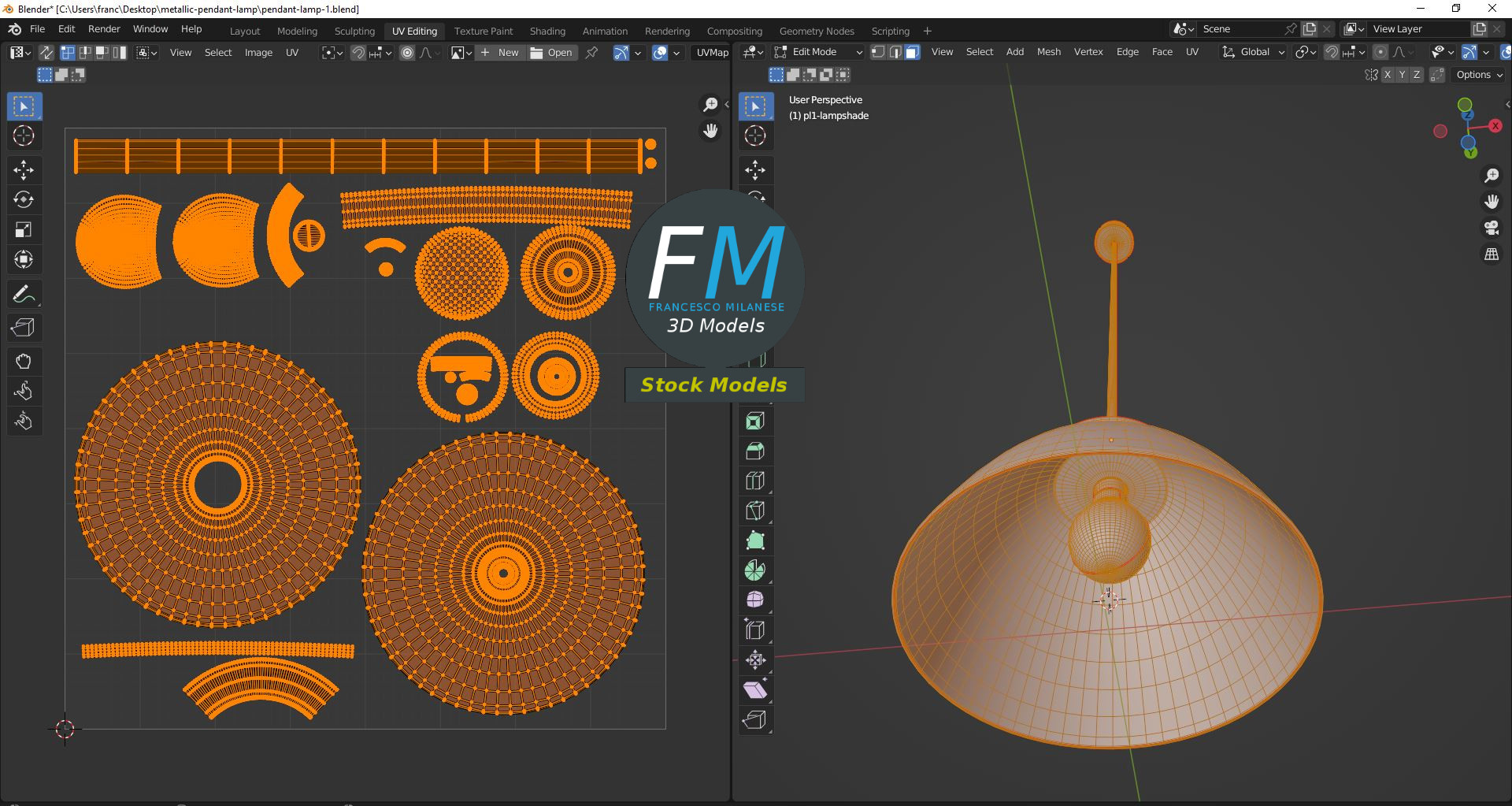 3D-Modell - Metall-Pendelleuchte - 10