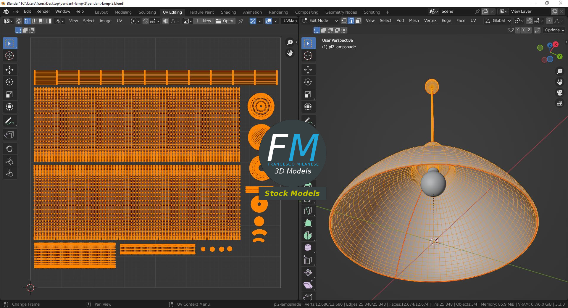 3D-Modell - Metall-Pendelleuchte - 10