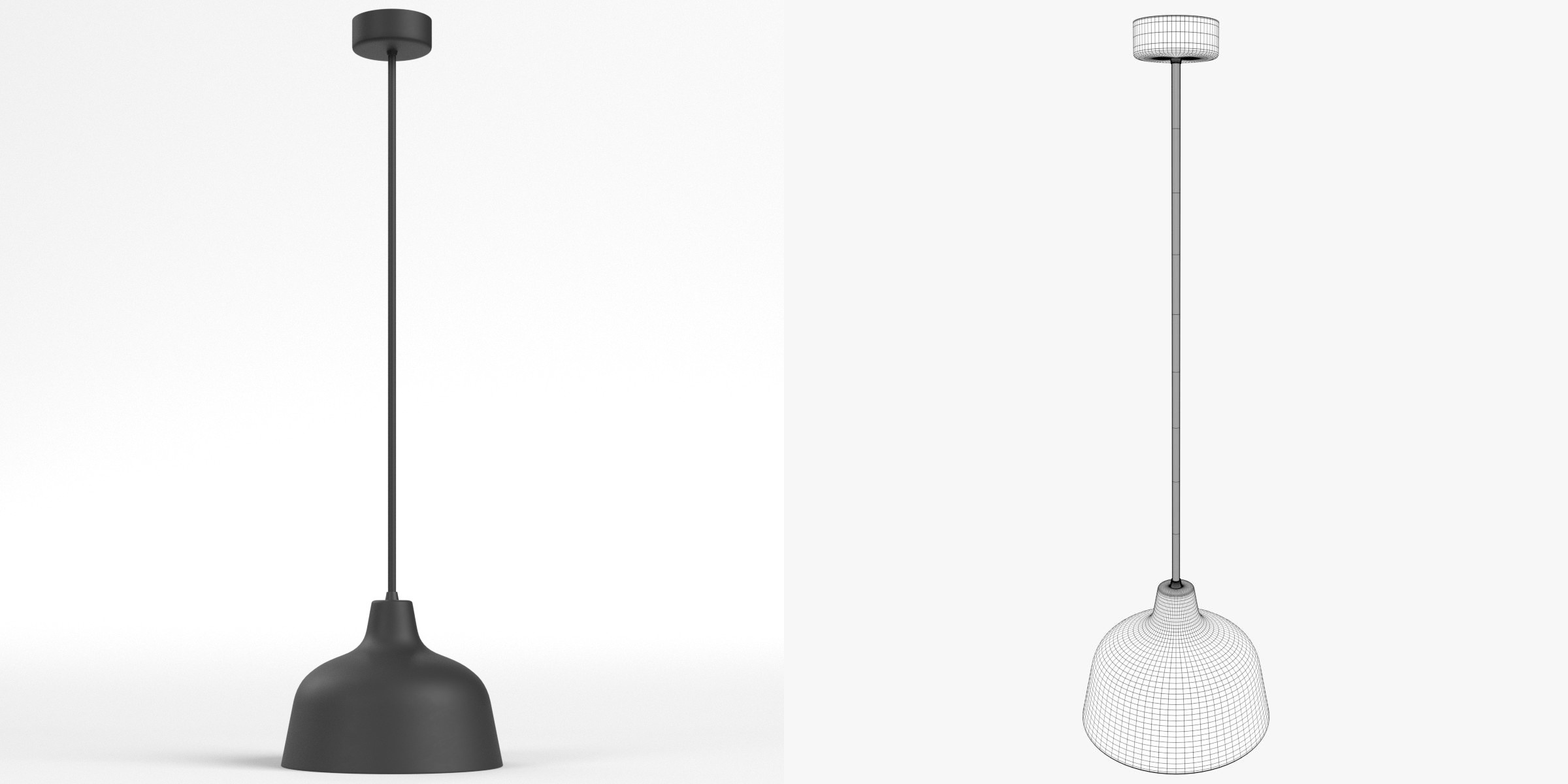 3D-Modell - Schwarze Pendelleuchte