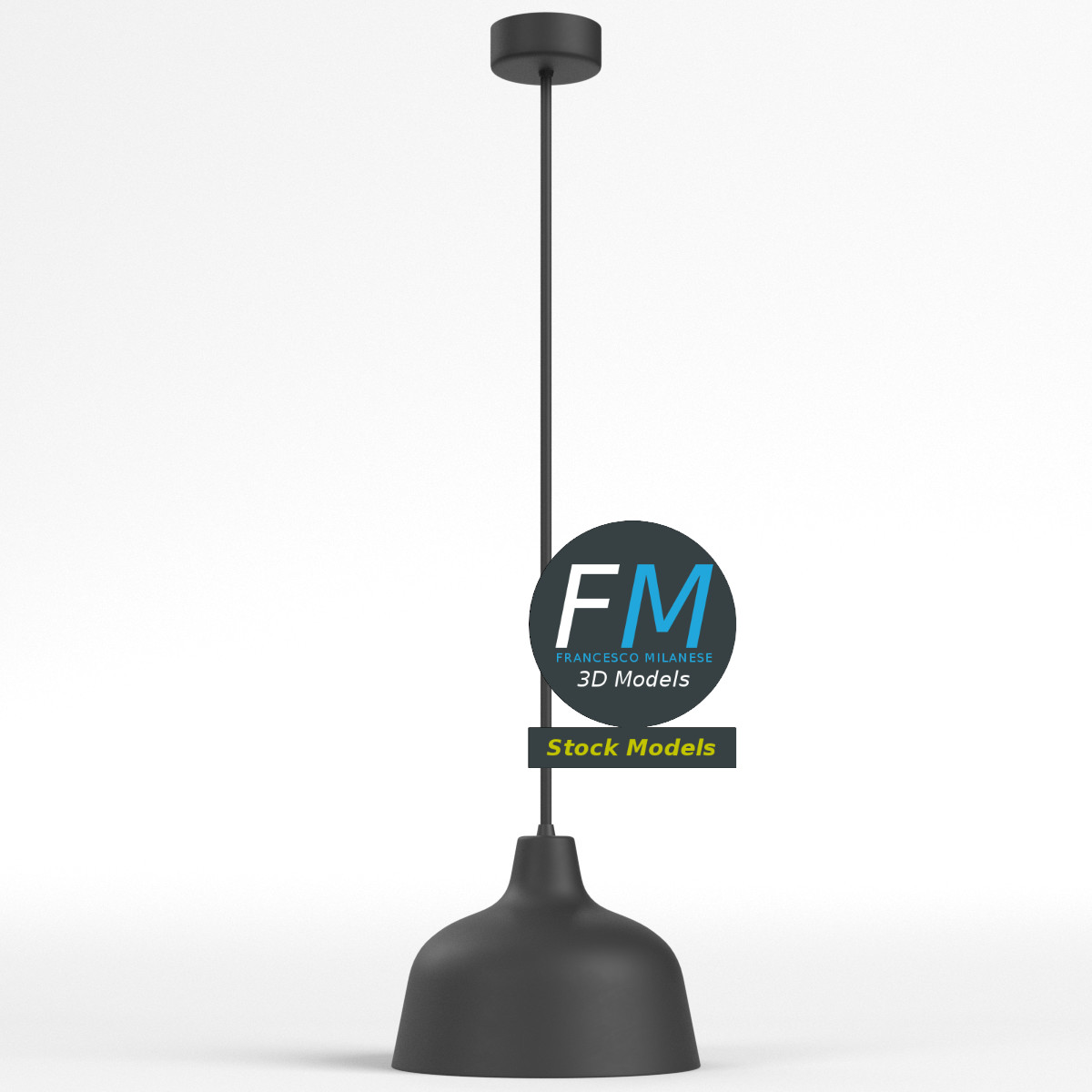 3D-Modell - Schwarze Pendelleuchte - 01