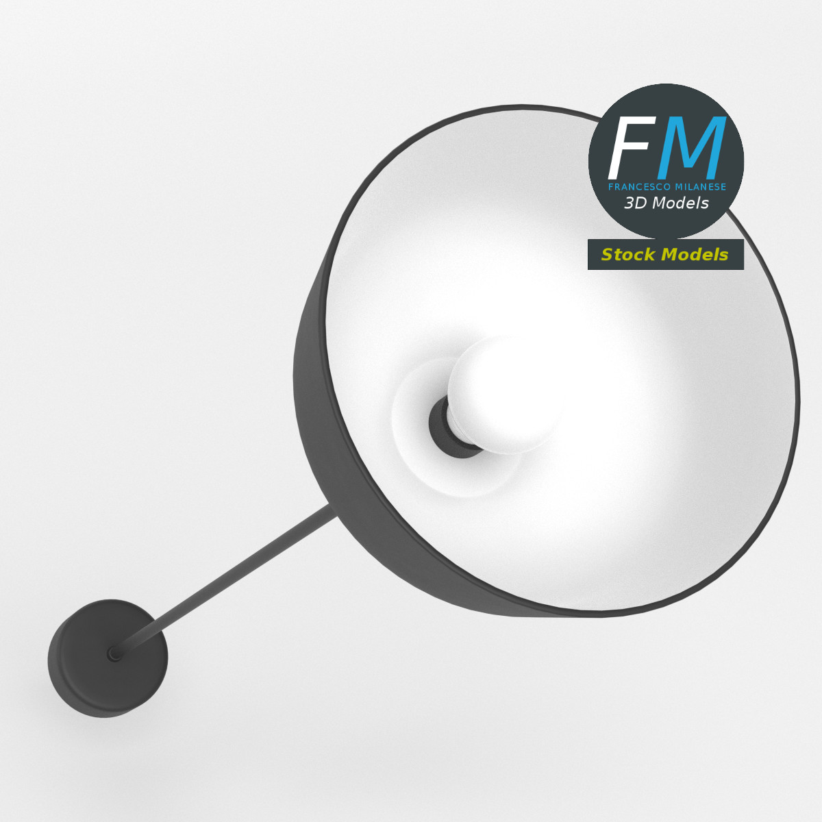 3D-Modell - Schwarze Pendelleuchte - 02